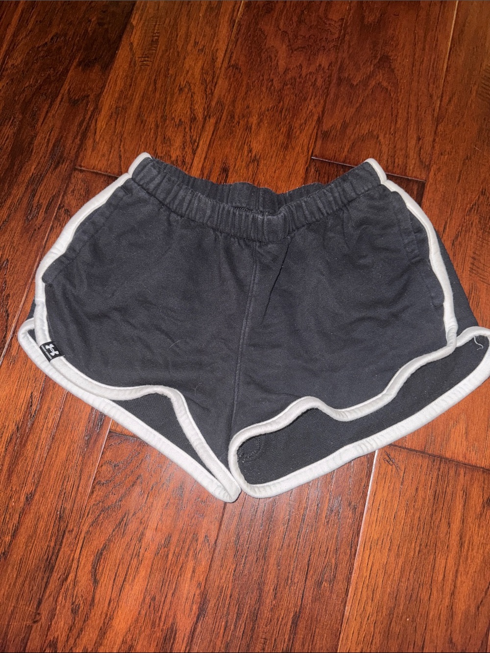 Under Armour Black Athletic Shorts with White Trim